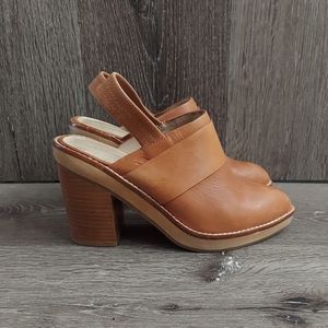 INTENTIONALLY BLANK Tan Slingback Mule Shoe Size 8